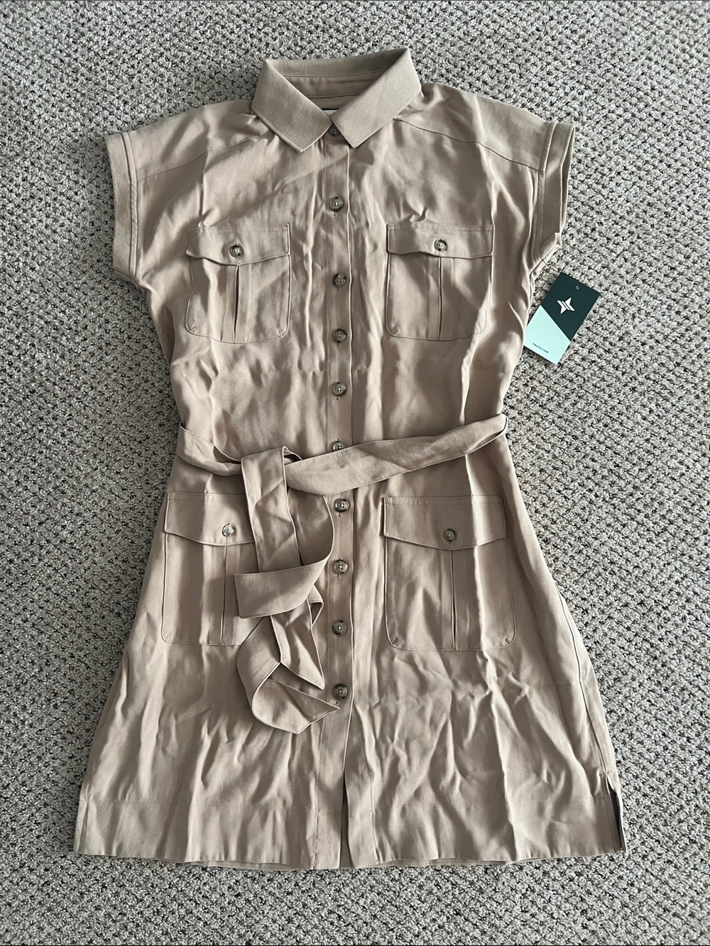 Tuckernuck Taupe Utility Shirt Dress